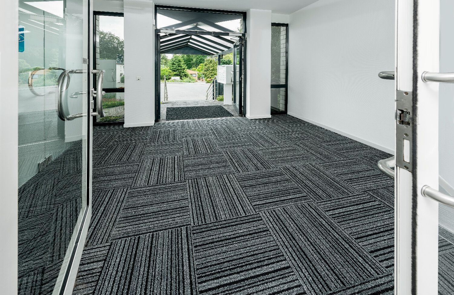 Clean off and carpet tiles