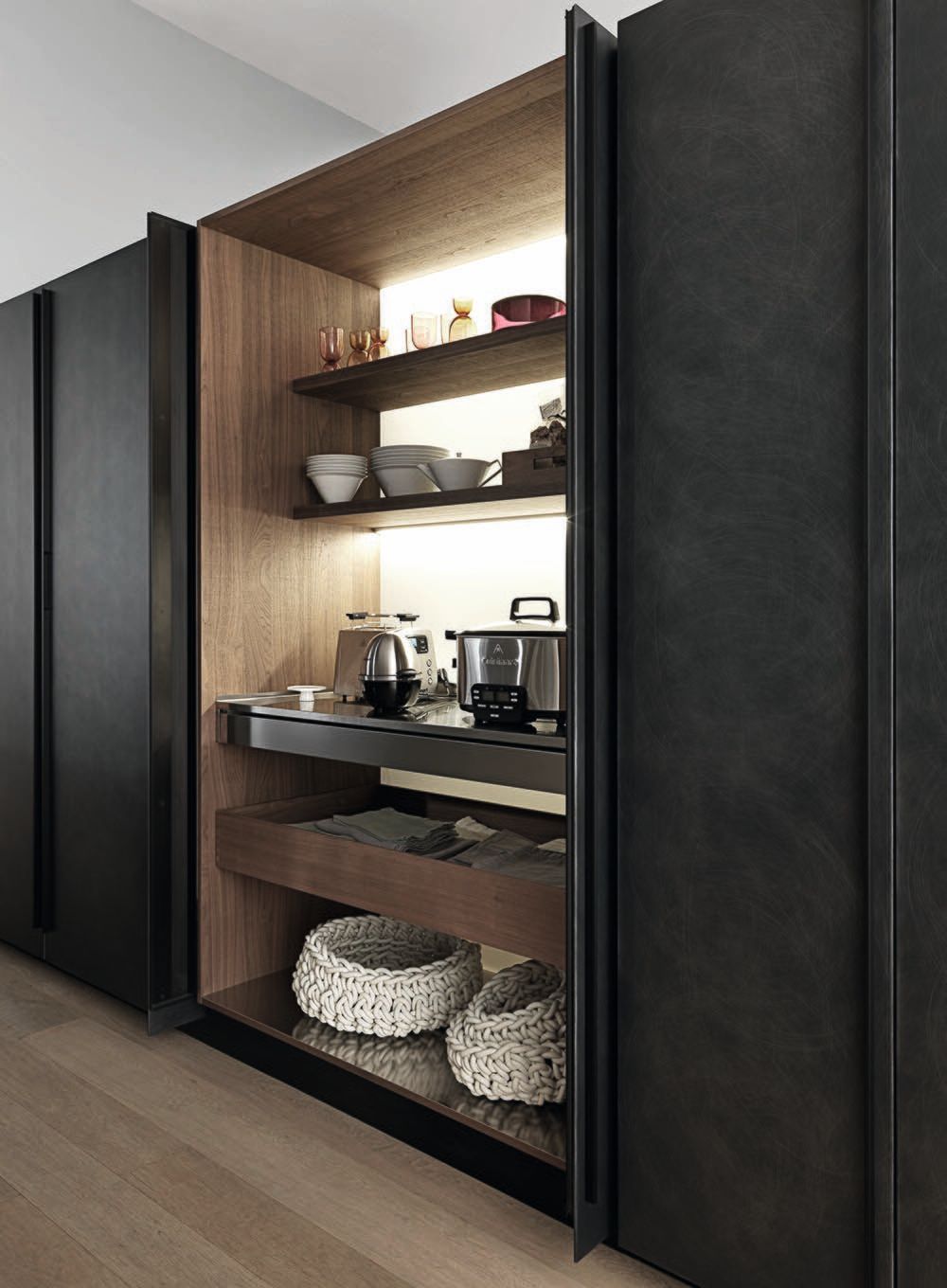 Tower Units With Receding Doors