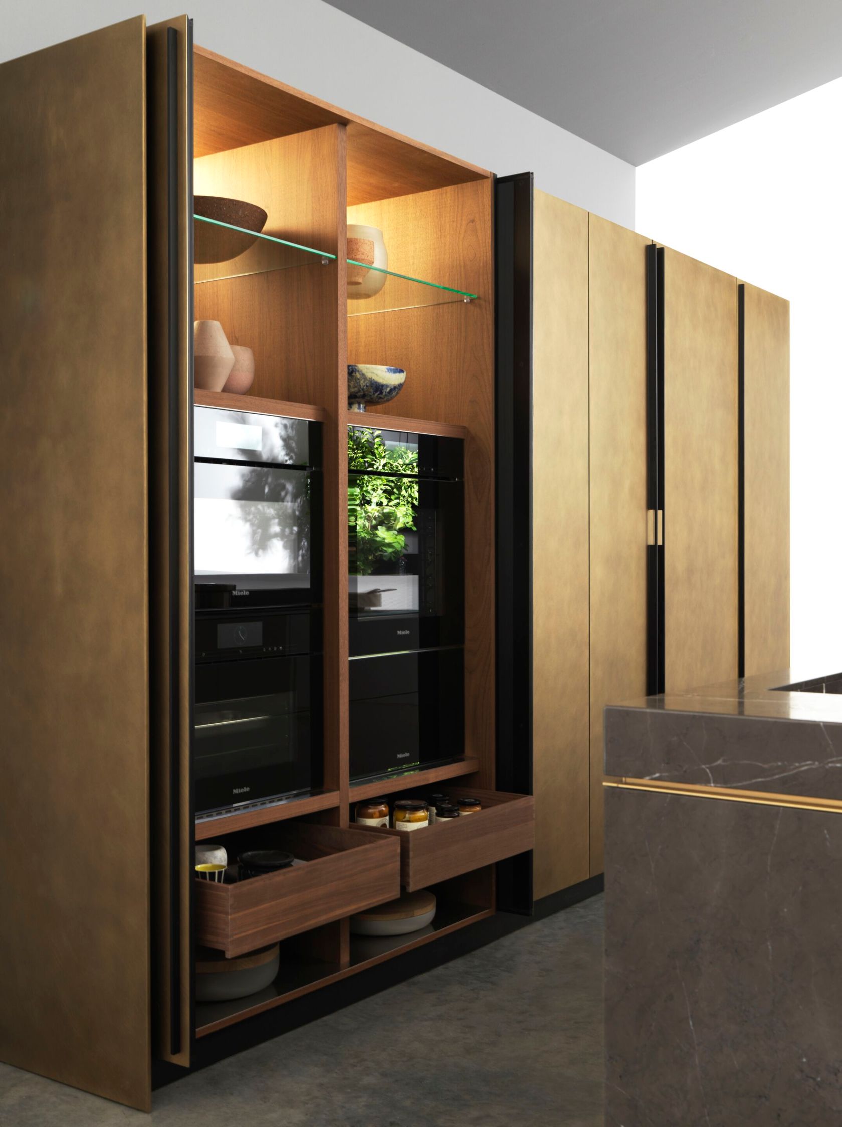 Tower Units With Receding Doors