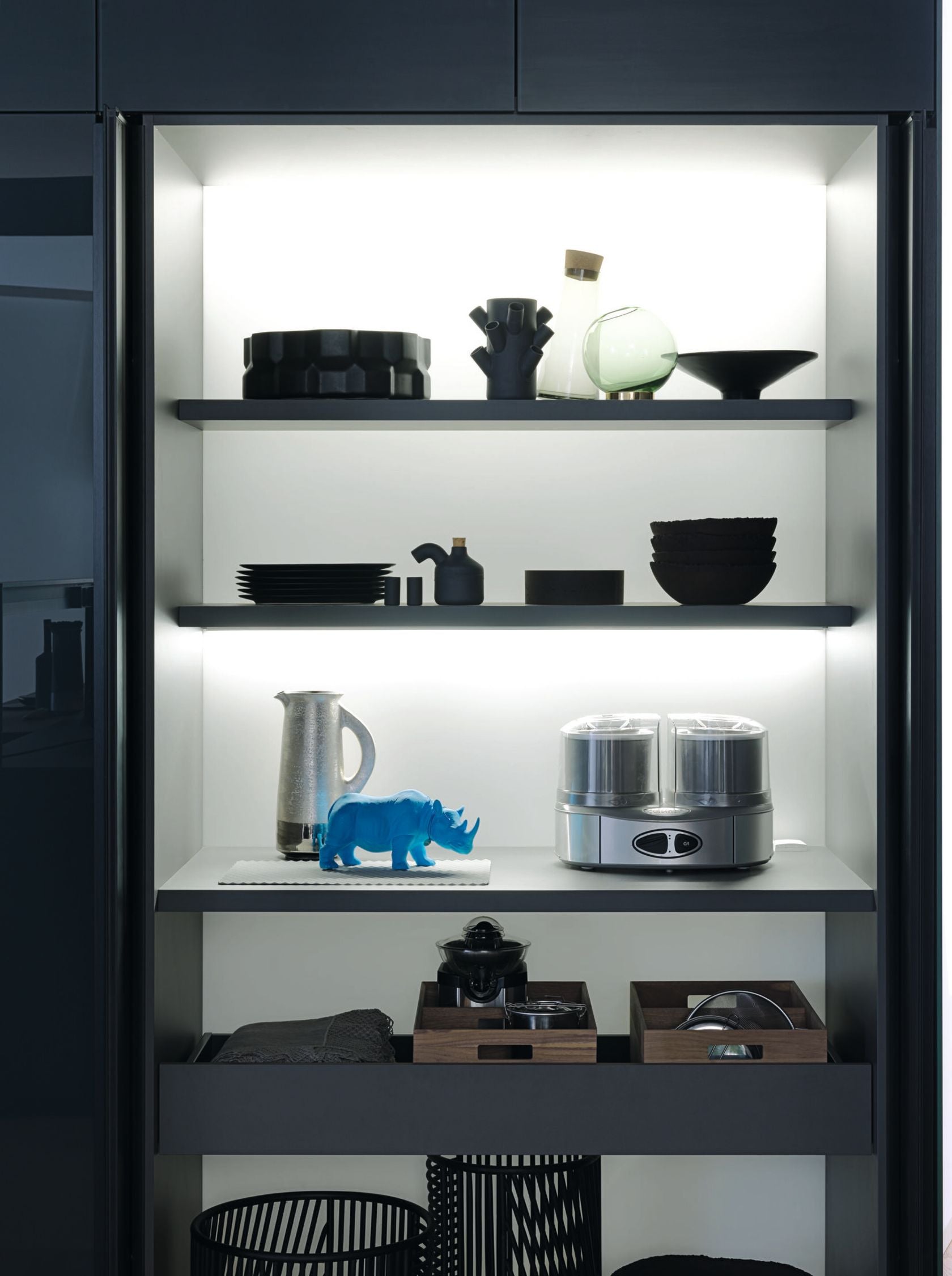 Tower Units With Receding Doors