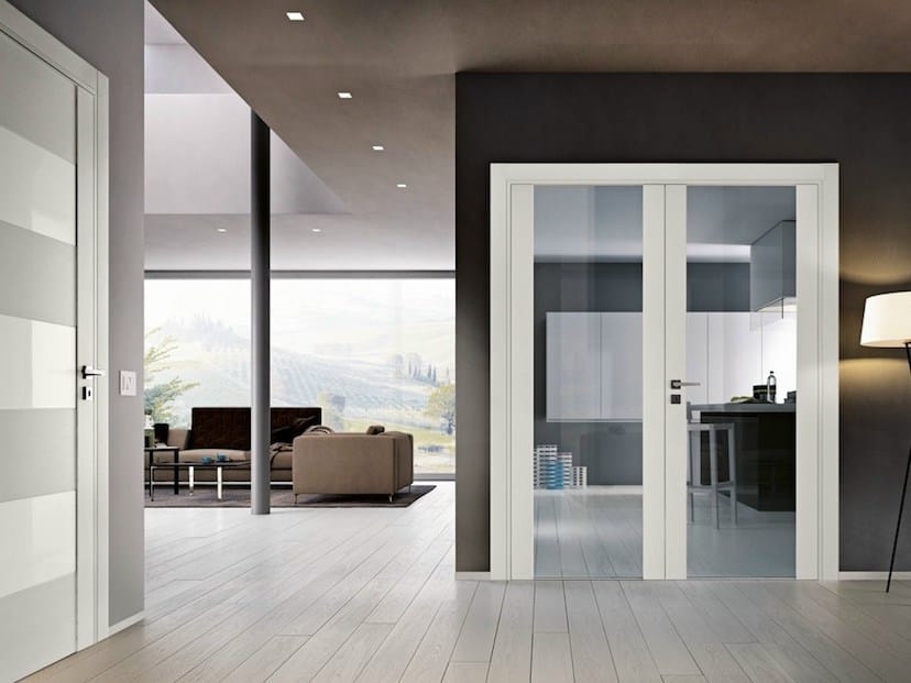 Open pore white lacquered oak