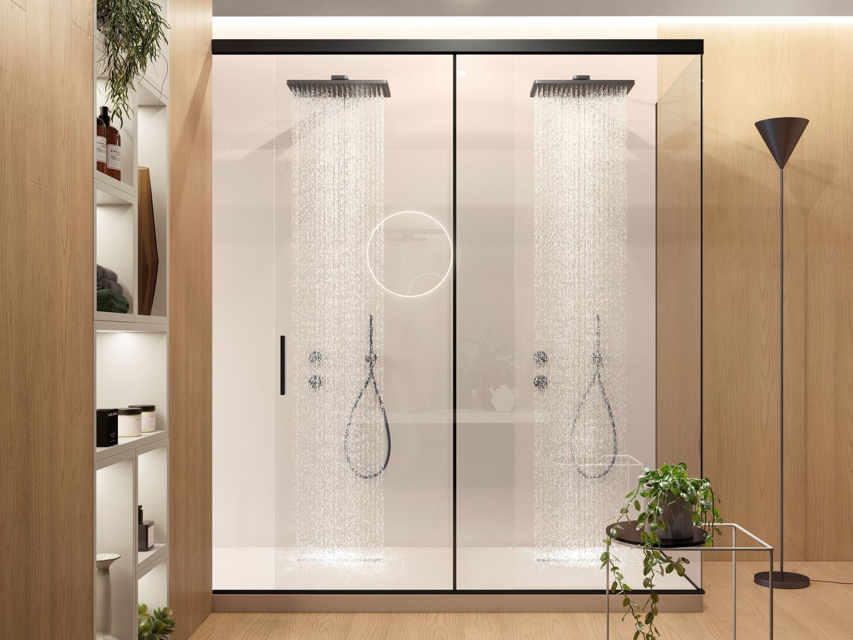 Corner shower cabin