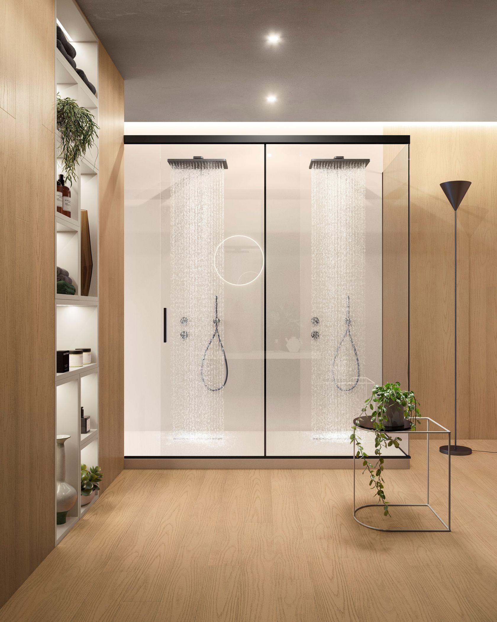 Corner shower cabin