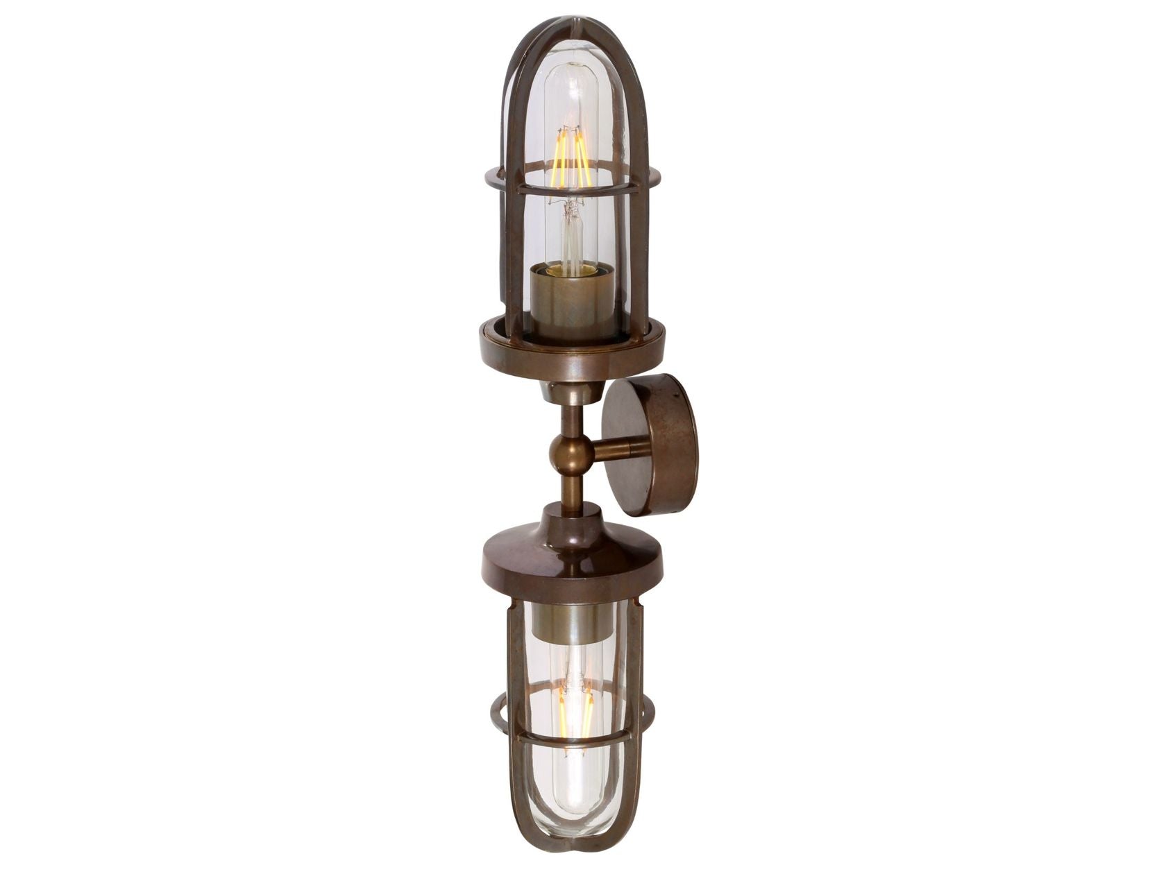 CLAYTON DOUBLE WELL GLASS WALL LIGHT