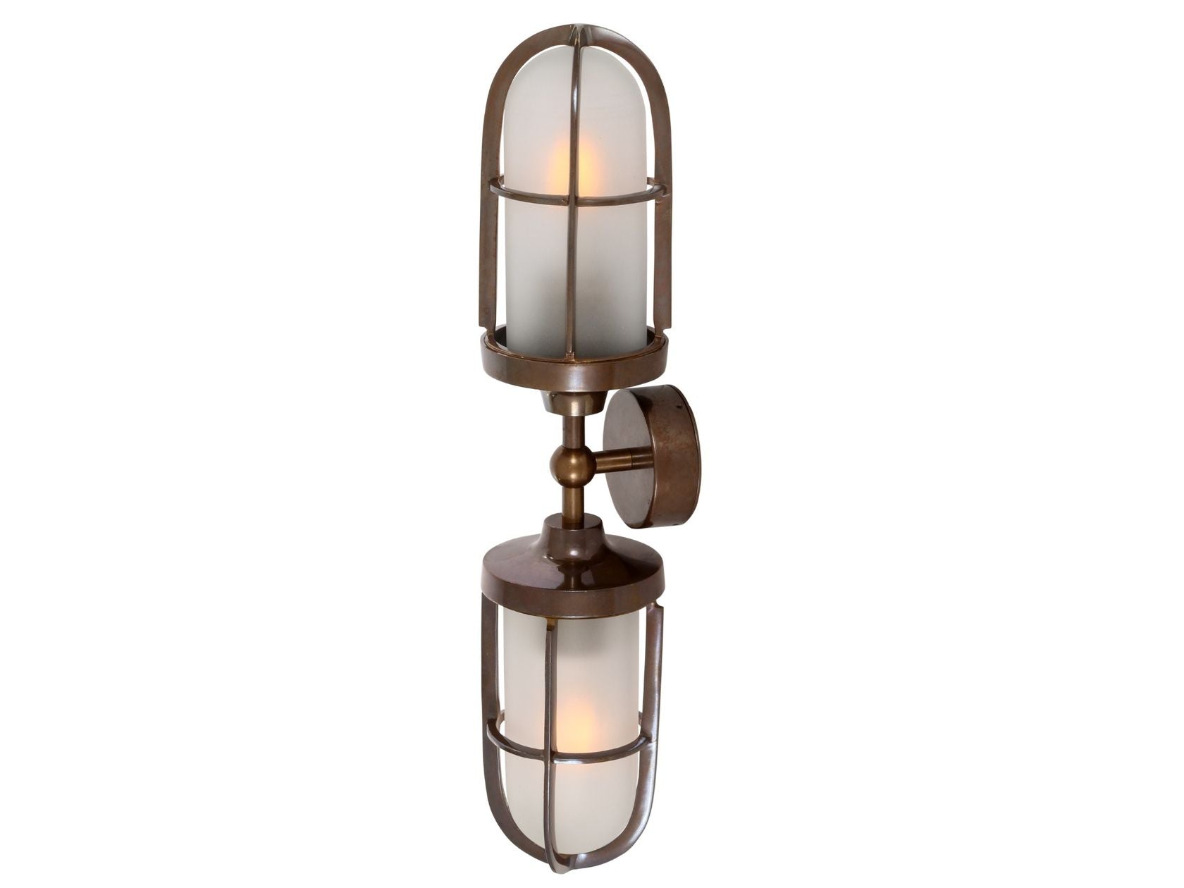 CLAYTON DOUBLE WELL GLASS WALL LIGHT