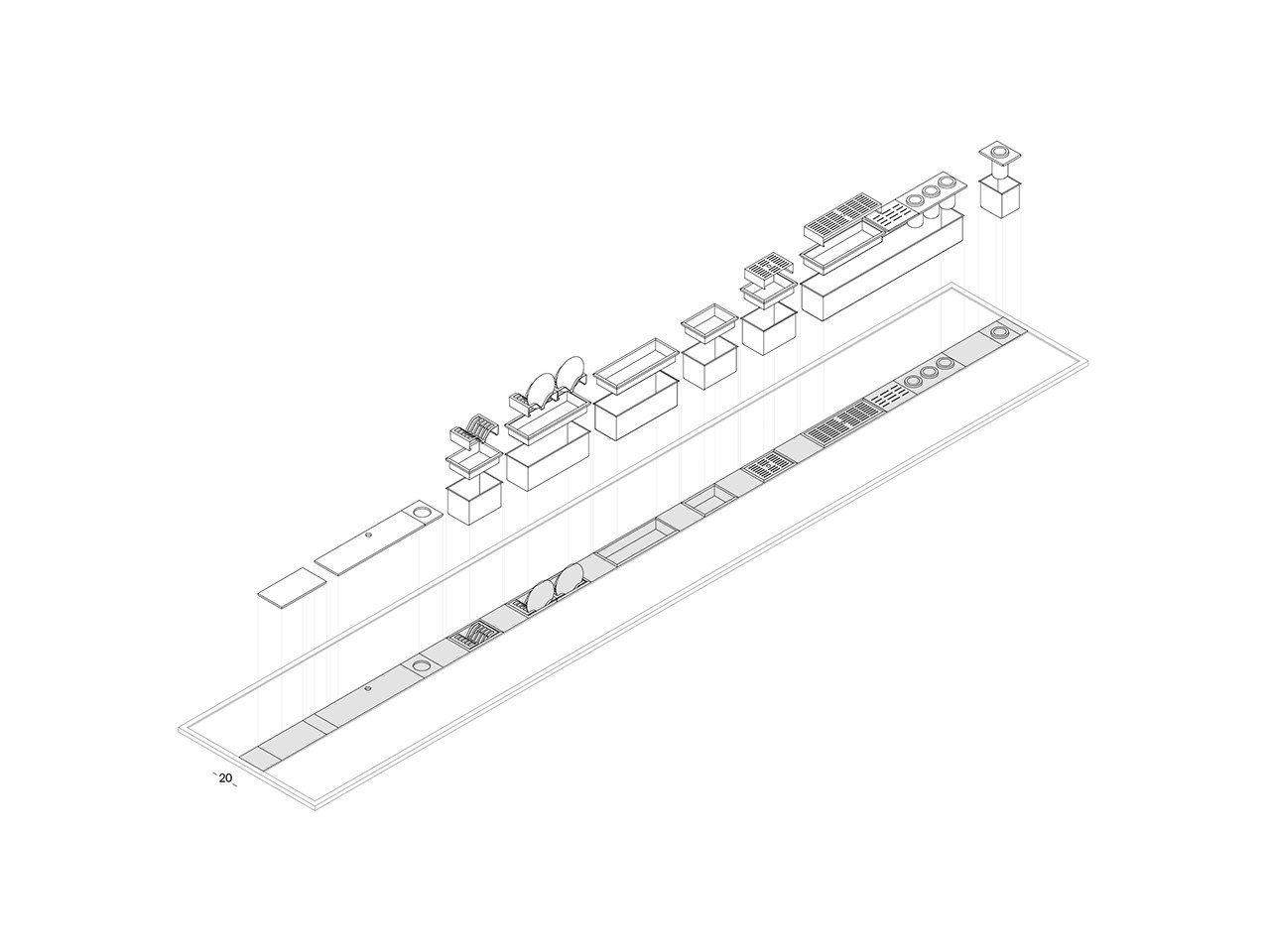 WORKTOP WITH ACCESSORISED CHANNEL