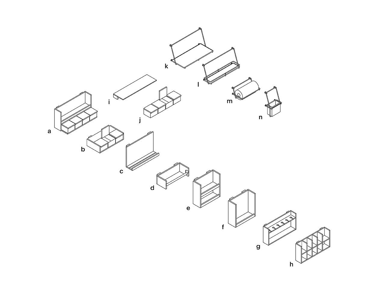 ACCESSORIES WORKTOP AND WALL UNIT