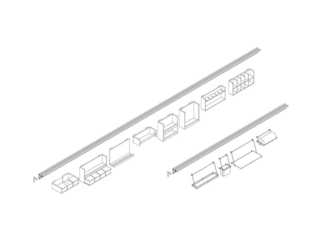 UTENSIL HANGER WITH LED PROFILE